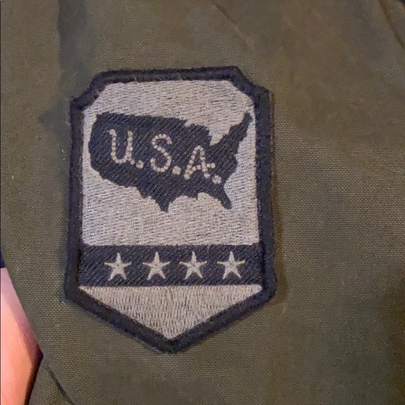 GAP Military Jacket with hidden hood and Patches - Picture 9 of 11